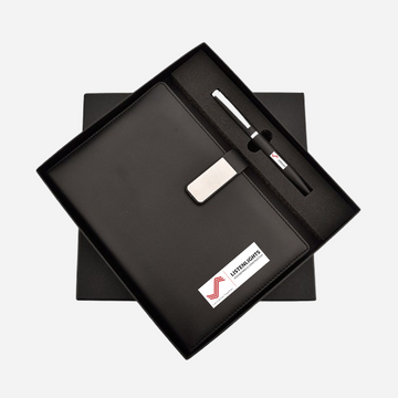 Premium Writing Set – Black Diary with Pen