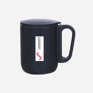 Sleek Black Steel Coffee Mug – 300 mL