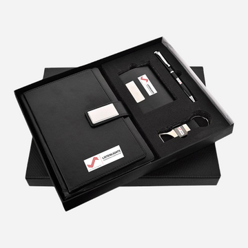 Diary 4 in 1 Set Black Diary, Pen, Keychain & Cardholder