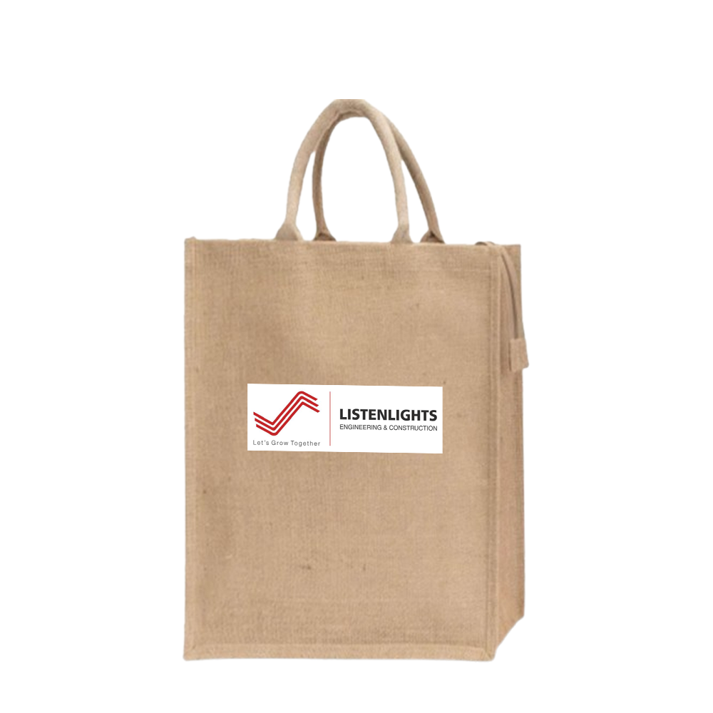 Natural Jute Bag with Secure Zip