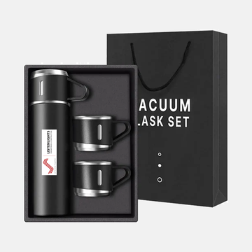 Elegant Flask & Mug Gift Set – 500ml Stainless Steel Flask + 3 Mugs